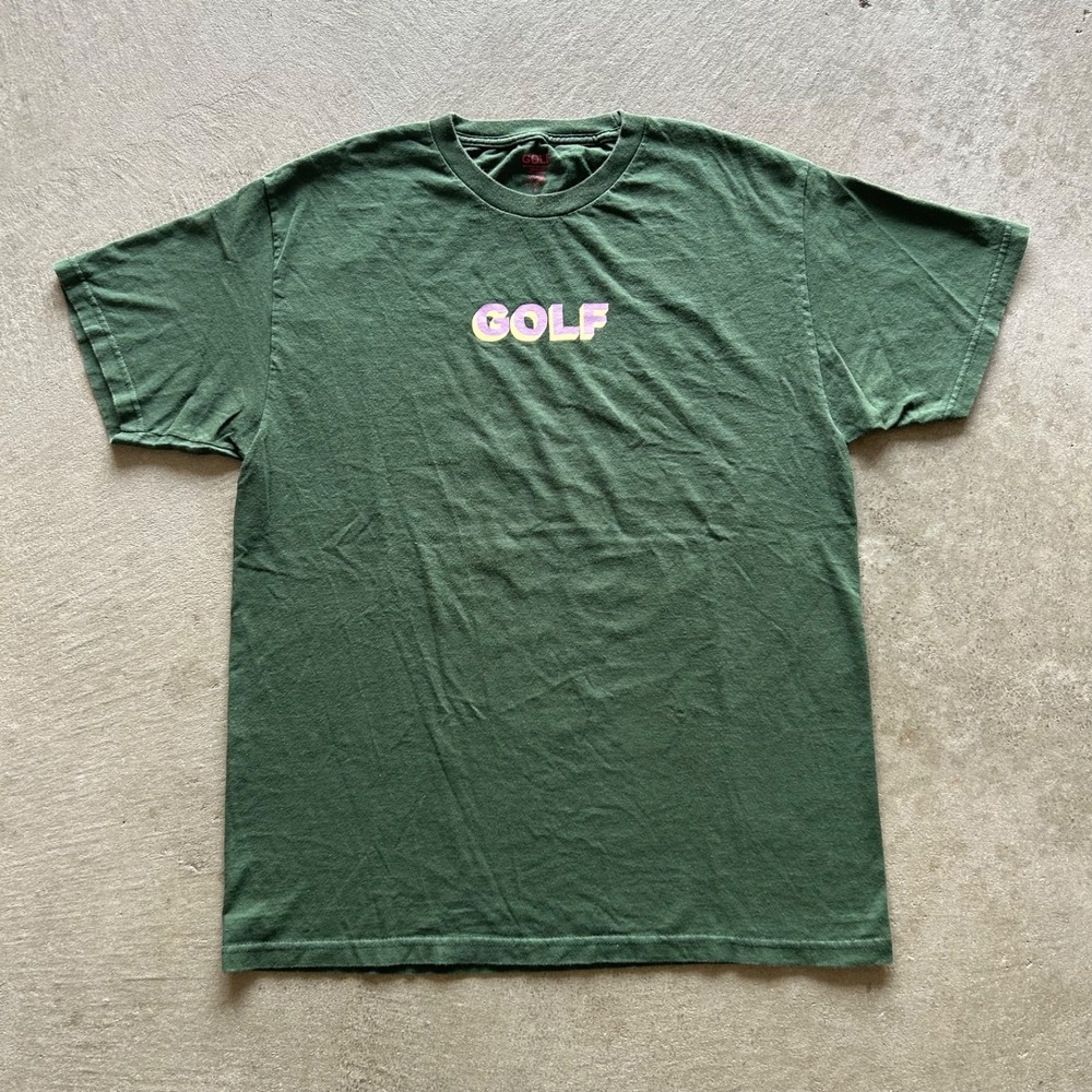 Golf Wang OFWGKTA Shirt Size Large Green Tyler the Creator 3D Spellout Logo